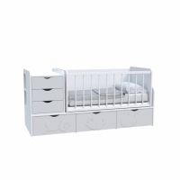  Детская кроватка трансформер 3 в 1 Binky ДС504A White МДФ